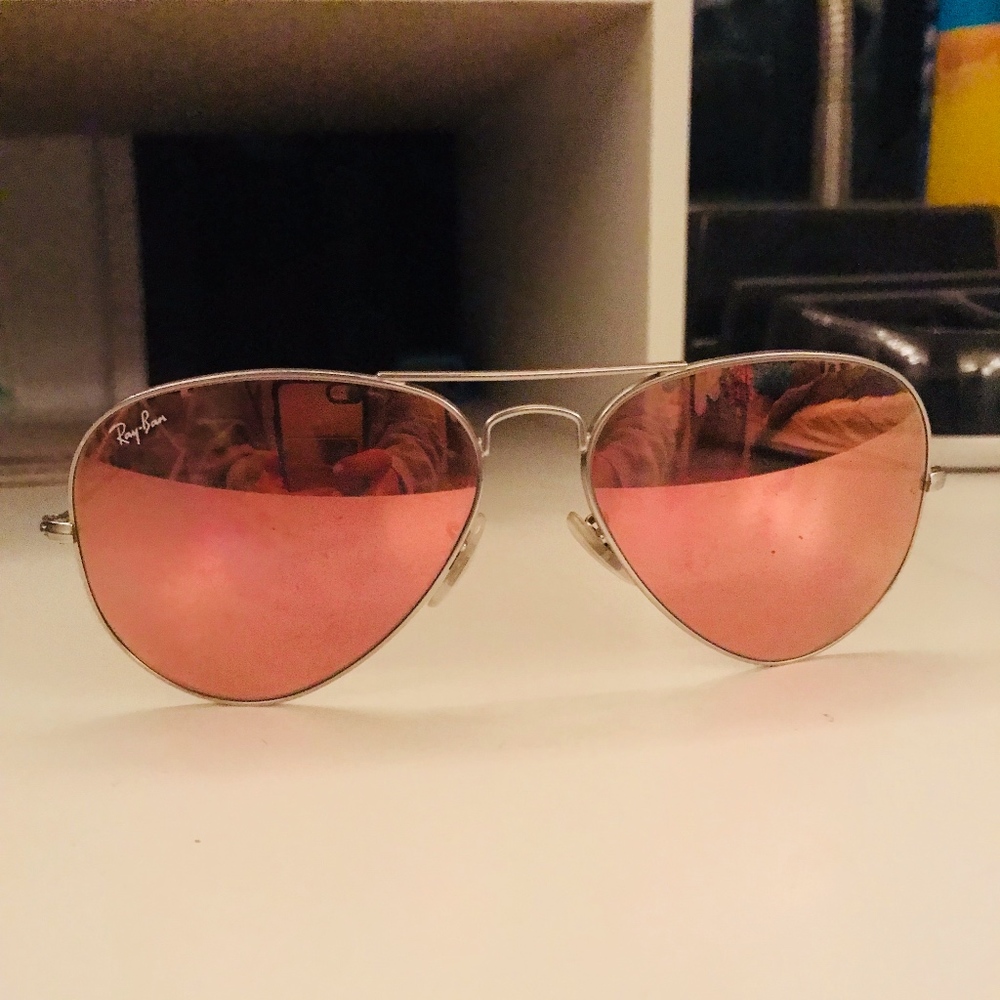 Silver Copper Flash Ray-Ban Aviators